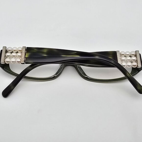 Chanel 3155-H C.1092 Collection Perle Green Eyeglasses Frame w/ Case Italy 51mm - Picture 10 of 15